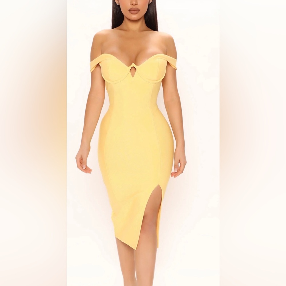 Yellow bandage dress